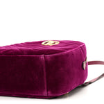 Velvet Matelasse GG Marmont Dome Backpack Fuchsia Violet Cyclamen