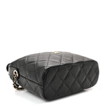 Caviar Quilted Hobo Clutch With Chain  Black