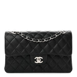 Lambskin Quilted Small Double Flap Black