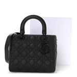 Ultra Matte Calfskin Cannage Medium Lady Dior Black