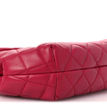 Lambskin Quilted Large Daily Supple Flap Dark Pink