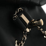 Lambskin Quilted Small Duma Drawstring Backpack Black