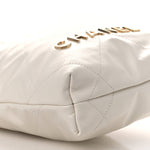 Shiny Calfskin Quilted Mini Chanel 22 White