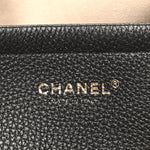 Grained Calfskin Boucle Urban Essentials Small Shopping Bag Black Ivory