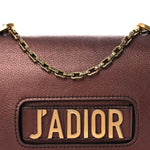 Metallic Calfskin J'Adior Chain Flap Bag Noisette