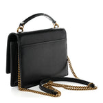 Coated Bark Calfskin Sunset Chain Wallet Black