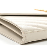 Grain De Poudre Matelasse Chevron Monogram Chain Wallet Crema Soft