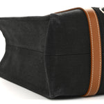 Cotton Calfskin Medium Woody Ribbon Tote Black