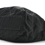 Nylon Tessuto Impuntu Quilted Flap Shoulder Bag Black