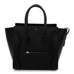 Drummed Calfskin Micro Luggage Black