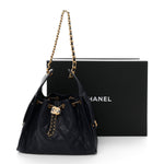 Caviar Quilted Small Chanel 25 Handbag Dark Navy