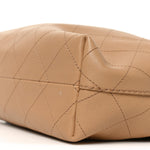 Calfskin Quilted Small Maxi Hobo Beige