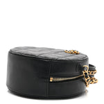Goatskin Quilted Chanel 19 Round Clutch With Chain Black