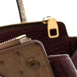 Ostrich Lizard Majestueux Tote MM Bordeaux