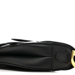 Grained Calfskin Mini Saddle Bag Black