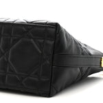 Lambskin Macrocannage DiorStar Hobo Bag Black