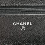 Caviar Quilted Wallet on Chain WOC Black