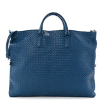 Nappa Intrecciato Medium Convertible Tote Atlantic