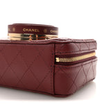 Lambskin Quilted Coco Click Bag Burgundy