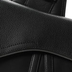 X Sacai Grained Calfskin Technical Fabric Mens Saddle Bag Black