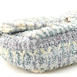 Tweed Quilted Mini Rectangular Flap Light Green Silver White