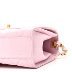 Crumpled Lambskin Quilted Mini CC Links Top Handle Flap Light Pink