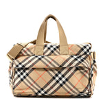 Nova Check Tote Diaper Bag Sand Beige