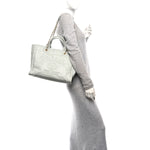 Calfskin Small Deauville Tote Light Grey