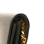 Grained Metallic Calfskin Monogram Chain Wallet Bronze