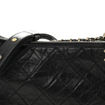 Aged Calfskin Quilted New Medium Gabrielle Hobo Black