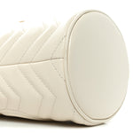 Calfskin Matelasse Mini GG Marmont 2.0 Bucket Bag White