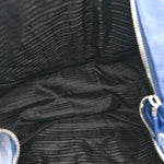 Vitello Daino Triangle Shoulder Bag Blue