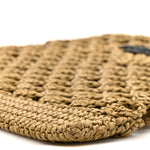 Yarn Raffia Effect Embroidered Logo Tote Oliva