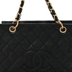 Caviar Quilted Petit Timeless Tote PTT Black