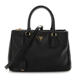 Saffiano Lux Small Galleria Double Zip Tote Black