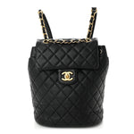 Lambskin Quilted Mini Urban Spirit Backpack Black