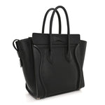 Drummed Calfskin Micro Luggage Black