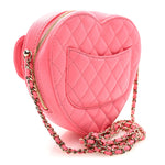 Lambskin Quilted Large CC In Love Heart Bag Light Pink