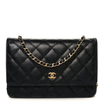 Caviar Quilted Wallet On Chain WOC Black