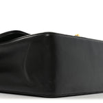 Lambskin Vertical Quilted Medium Single Flap Black