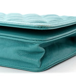 Caviar Quilted Boy Wallet On Chain WOC Light Blue