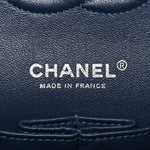 Denim Quilted Medium Camellia Flap Blue