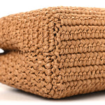 Braided Raffia Nano Kelly Flap Bag Dark Beige