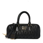 Nappa Matelasse Large Arcadie Top Handle Bag Black