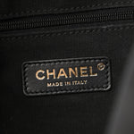 Suede Calfskin Shiny Lambskin Quilted Coco Base Shopping Bag Beige Black