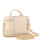 Lambskin Embossed Monogram Coussin Vanity PM  Cream