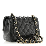 Lambskin Quilted Mini Rectangular Flap Black