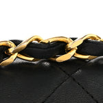 Lambskin Quilted Medium Double Flap Black