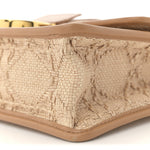 Raffia Calfskin 30 Montaigne Flap Bag Beige