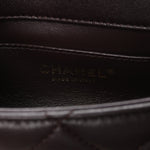 Lambskin Wenge Quilted Mini Fashion Wood Square Flap Dark Purple